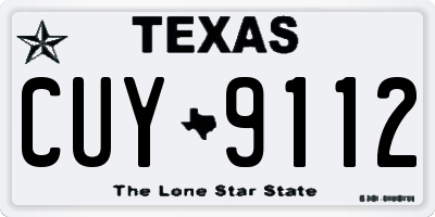 TX license plate CUY9112