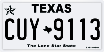TX license plate CUY9113