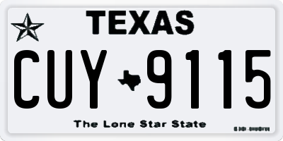 TX license plate CUY9115