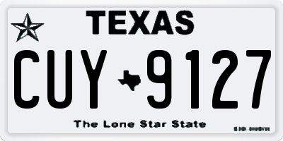 TX license plate CUY9127
