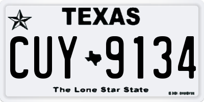 TX license plate CUY9134