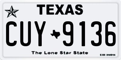 TX license plate CUY9136