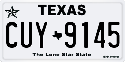 TX license plate CUY9145