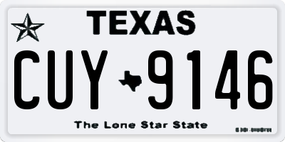 TX license plate CUY9146