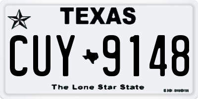 TX license plate CUY9148