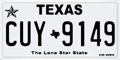 TX license plate CUY9149