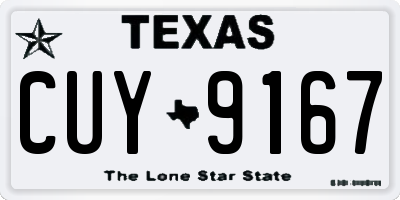 TX license plate CUY9167