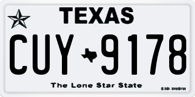 TX license plate CUY9178