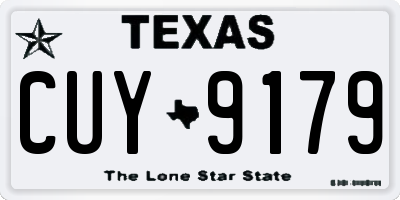 TX license plate CUY9179