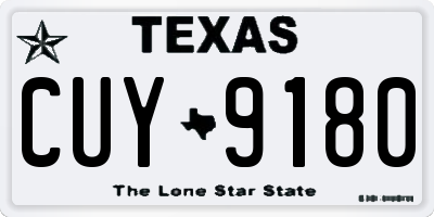 TX license plate CUY9180