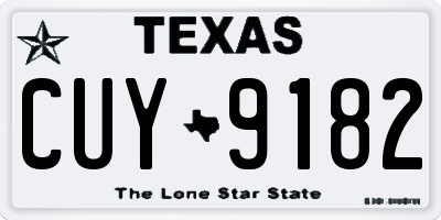 TX license plate CUY9182