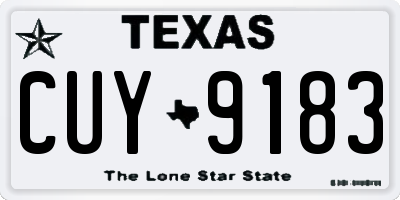TX license plate CUY9183