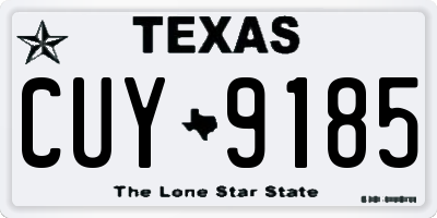 TX license plate CUY9185