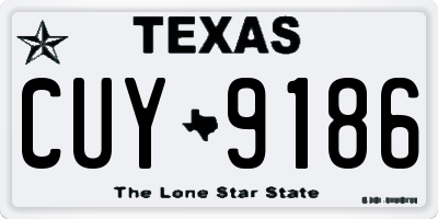 TX license plate CUY9186