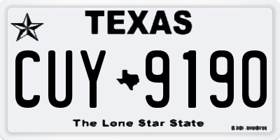 TX license plate CUY9190
