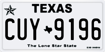 TX license plate CUY9196