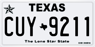 TX license plate CUY9211