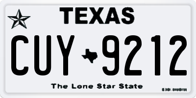 TX license plate CUY9212