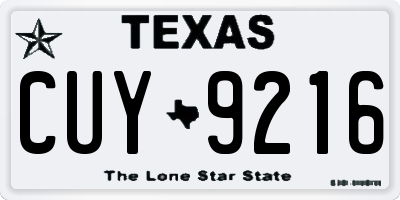 TX license plate CUY9216