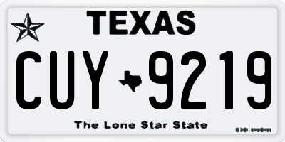 TX license plate CUY9219