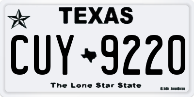 TX license plate CUY9220
