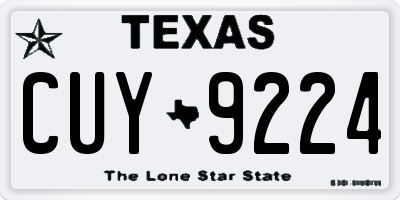 TX license plate CUY9224