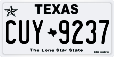 TX license plate CUY9237