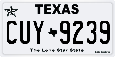 TX license plate CUY9239