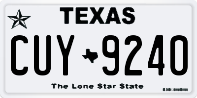 TX license plate CUY9240
