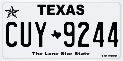TX license plate CUY9244