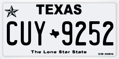 TX license plate CUY9252