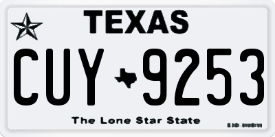TX license plate CUY9253