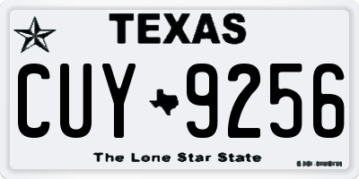 TX license plate CUY9256