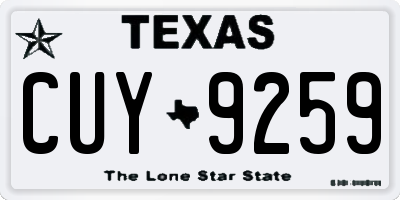 TX license plate CUY9259