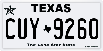 TX license plate CUY9260