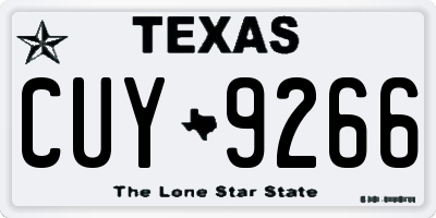 TX license plate CUY9266