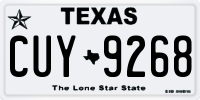 TX license plate CUY9268