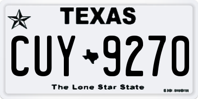 TX license plate CUY9270
