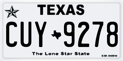 TX license plate CUY9278