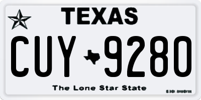 TX license plate CUY9280