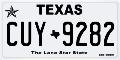 TX license plate CUY9282