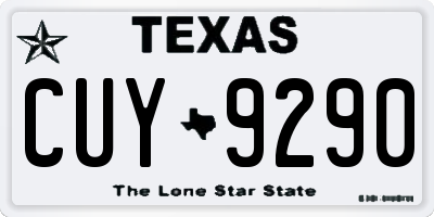 TX license plate CUY9290