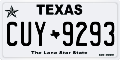 TX license plate CUY9293