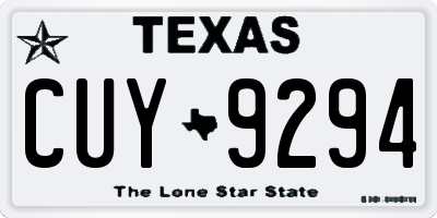 TX license plate CUY9294