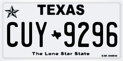 TX license plate CUY9296