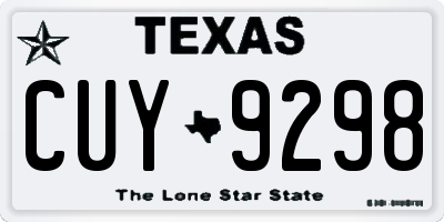TX license plate CUY9298