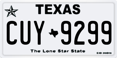 TX license plate CUY9299