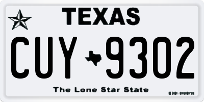TX license plate CUY9302