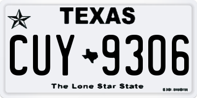 TX license plate CUY9306