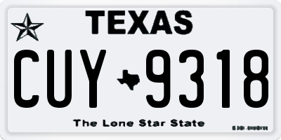 TX license plate CUY9318